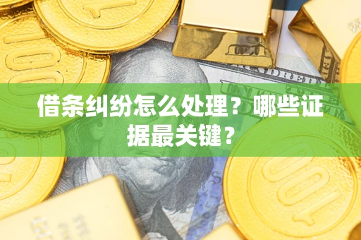 济南借条纠纷怎么处理？哪些证据最关键？